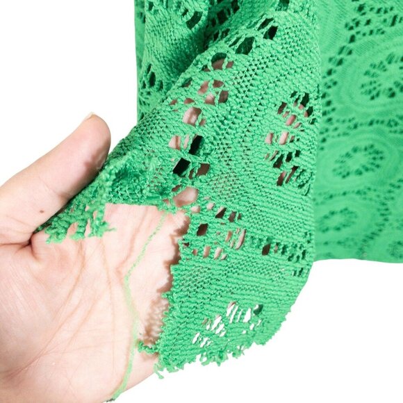 Judith March Green Crochet Knit Dress Bell Sleeve SZ S Boho - Picture 11 of 12